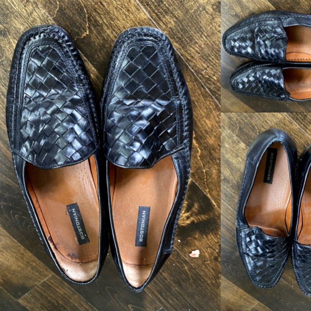 Black Loafer - Braided Leather